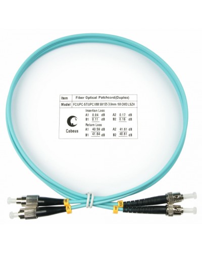 Шнур оптический duplex FC-ST 50/125 mm OM3 1м LSZH Cabeus FOP-50-FC-ST-1m в Абакане Патч-корды и пигтейлы Pintop.ru