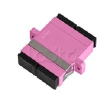 Адаптер NIKOMAX волоконно-оптический, соединительный, многомодовый, стандарта OM4, SC/UPC-SC/UPC, двойной, пластиковый, без шторки, с фланцами, маджента, уп-ка 2шт. NIKOMAX (NMF-OA2M4-FN-SCU-SCU-MG-2)