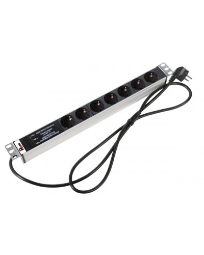 Блок розеток 1U, 7 розеток Schuko Rem R-16-7S-FI-440-3 в Абакане Блоки розеток Pintop.ru