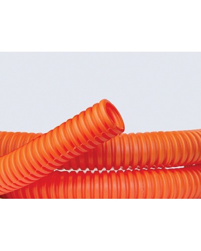 Труба ПНД гибкая гофр. д.40мм, лёгкая без протяжки, 20м, цвет оранжевый DKC 70940 в Абакане Труба гофрированная Pintop.ru