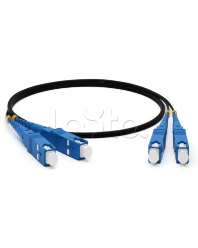 Патч-корд SM 9/125 (OS2), SC/UPC-SC/UPC, 2мм, duplex LSZH 1м черн Hyperline FC-D2-9-SC/UR-SC/UR-H-1M-LSZH-BK в Абакане Патч-корды оптические Pintop.ru
