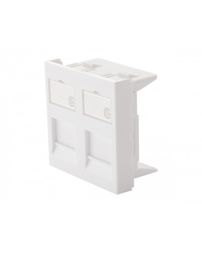 Адаптер 45 × 45 мм для 2 модулей Keystone, белый Eurolan (16H-45-03WT) в Абакане Модули Keystone Pintop.ru