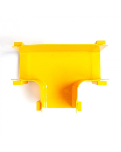 Т-соединитель оптического лотка 120 мм, монтаж без соединителей, желтый LANMASTER (LAN-OT120-ET/NC) в Абакане Коммутационные изделия Pintop.ru