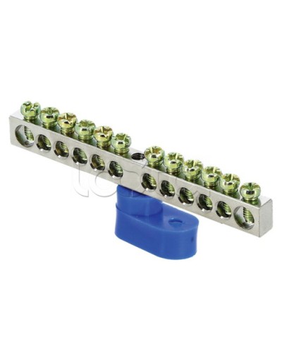 Шина 0 N (6x9мм) 12 отв. цинк синий угловой изолятор EKF PROxima (sn1-63-12-1) в Абакане Клеммные колодки Pintop.ru