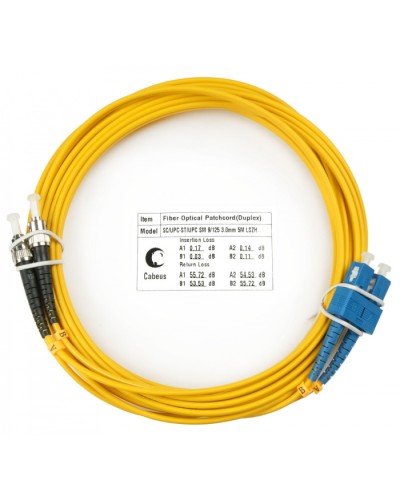 Шнур оптический duplex SC-ST 9/125 sm 10м LSZH Cabeus FOP(d)-9-SC-ST-10m в Абакане Патч-корды оптические Pintop.ru