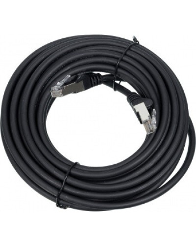 Патч-корд LSZH FTP кат.6A, 10 м, черный LANMASTER LAN-PC45/S6A-10-BK в Абакане Патч-корды и пигтейлы Pintop.ru