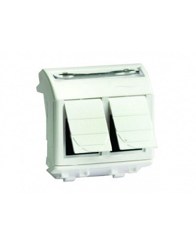 Комп.роз. RJ45 кат.6 (2 разъема 8P8C, Hyperline) Brava, белая, 2М DKC (76452B) в Абакане Розетки компьютерные и телефонные Pintop.ru