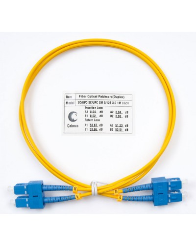 Пигтейл одномодовый оптический, SM 9/125, LSZH, duplex SC/SC (1 м) Cabeus FOP(d)-9-SC-SC-1m в Абакане Патч-корды оптические Pintop.ru
