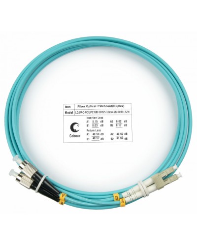 Шнур оптичесикй duplex LC-FC 50/125 MM OM3 1,5 м LSZH Cabeus FOP-50-LC-FC-1.5M в Абакане Патч-корды оптические Pintop.ru