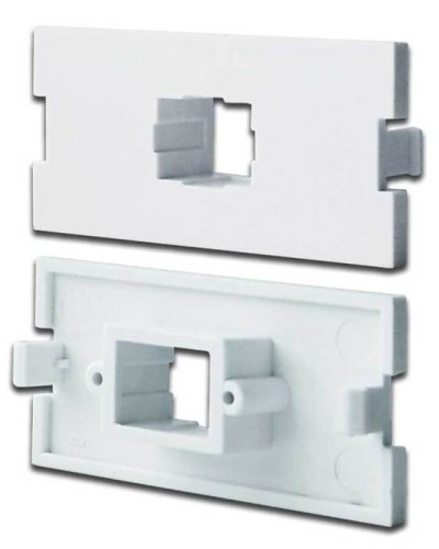Вставка модульная под SC симплексный адаптер в розетку LAN-MB, белая LANMASTER LAN-MBP-1SC-WH в Абакане Коннекторы Pintop.ru
