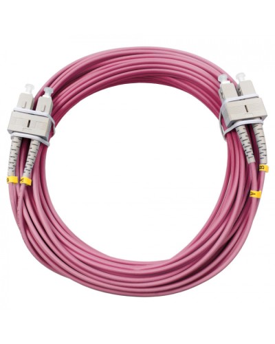 Шнур оптический duplex SC-SC 50/125 mm OM4 10м LSZH Cabeus FOP-50-OM4-SC-SC-10m в Абакане Патч-корды оптические Pintop.ru