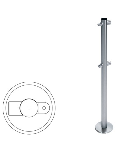Стойка ограждения i-образная с 2-мя полупетлями (антик серебро) Oxgard в Абакане Ограждения Pintop.ru