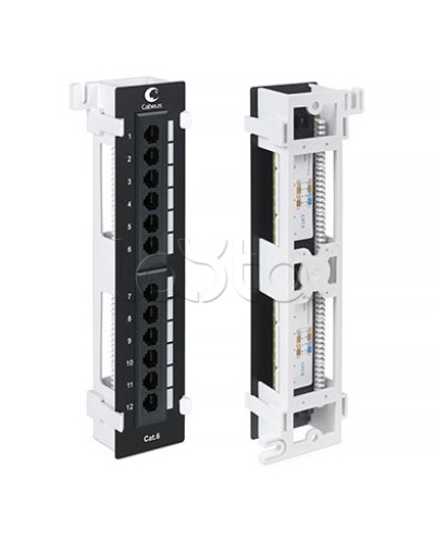 Патч-панель настенная, 12 портов RJ-45 Cabeus (PL-12-CAT.6-WL-DUAL IDC) в Абакане Патч панель Pintop.ru
