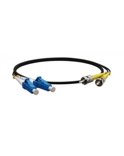 Патч-корд волоконно-оптический Hyperline FC-D2-9-LC/UR-ST/UR-H-3M-LSZH-BK в Абакане Патч-корды оптические Pintop.ru