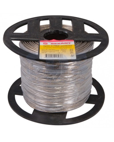 Трос стальной в ПВХ изоляции d2 мм (200) REXANT 09-5320 в Абакане Крепежные изделия Pintop.ru