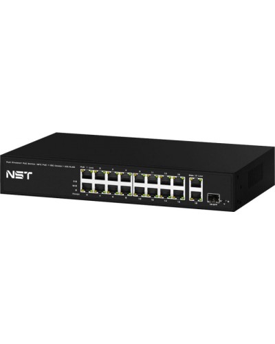 PoE коммутатор Fast Ethernet на 16 x RJ45 PoE + 2 x RJ45 GE + 1 SFP GE порта NST NS-SW-16F3G-P в Абакане Коммутаторы Pintop.ru