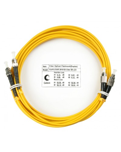 Шнур оптический duplex FC-ST 9/125 sm 7м LSZH Cabeus FOP(d)-9-FC-ST-7m в Абакане Патч-корды оптические Pintop.ru