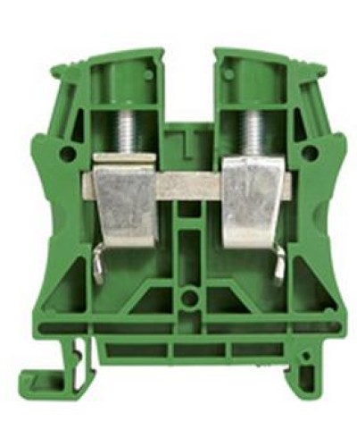 Клемма 16 мм2 однополюсная 1 вход/1 выход, шаг 12 мм, зеленая Viking Legrand 037198 в Абакане Клеммные колодки Pintop.ru