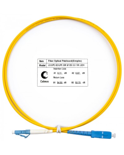 Шнур оптический simplex LC-SC 9/125 SM 1 м LSZH Cabeus FOP(s)-9-LC-SC-1M в Абакане Патч-корды оптические Pintop.ru