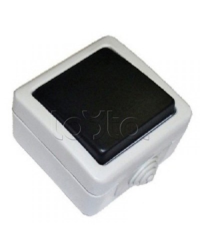 Экопласт EF600SW Переключатель одноклавишный с 2 мест с индикатором (сх.6L),10A (сер.) в Абакане Розетки компьютерные и телефонные Pintop.ru