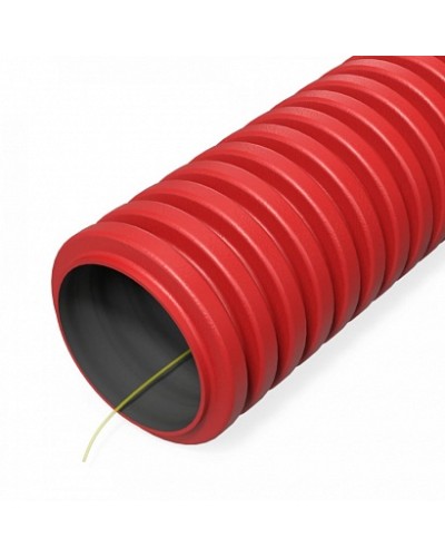Труба гофрированная двустенная ПНД гибкая тип 450 (SN34) с/з красная d32 мм (100м/уп) Промрукав (PR15.0250) в Абакане Труба гофрированная Pintop.ru