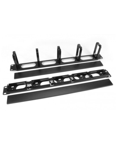 Кабельный организатор с пластиковыми кольцами с крышкой, 19, 1U Hyperline CM-1U-5R-PL-COV в Абакане Аксессуары для стоек и шкафов Pintop.ru