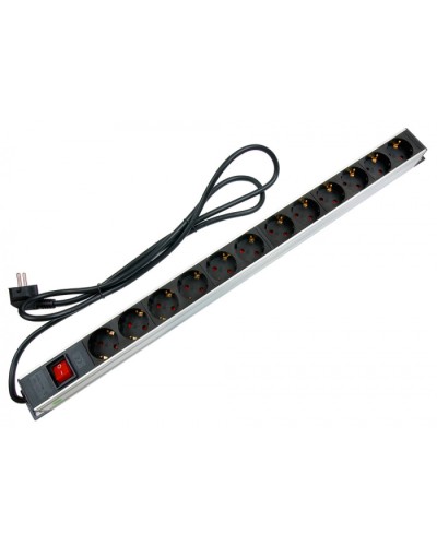 Блок на 12 розеток EU для 19 шкафов Cabeus PDU-12P-2EU в Абакане Блоки розеток Pintop.ru