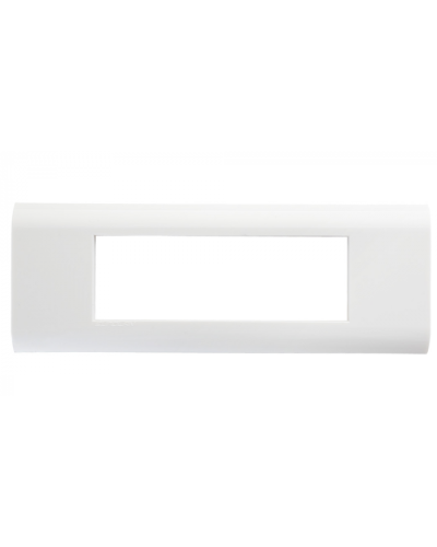 Рамка горизонтальная французский стандарт 6 модулей 45 × 22,5 мм, белый Eurolan (16M-00-26WT) в Абакане Комбинированные настенные розетки Pintop.ru