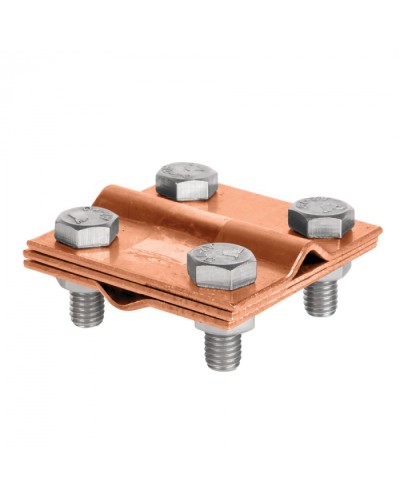 Зажим крестовидный прут-прут (3 пластины 57x57мм) Cu EKF PROxima (lp-55758-cu) в Абакане Электротехническое оборудование Pintop.ru