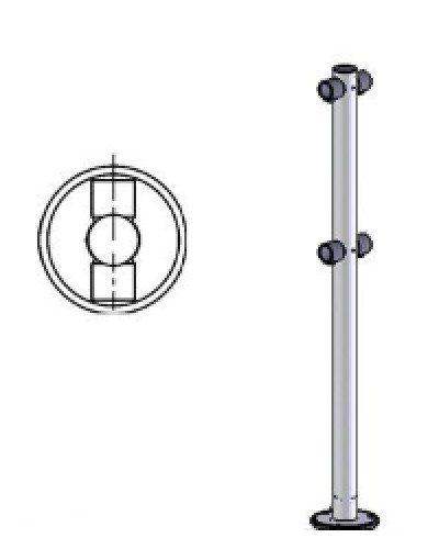 Стойка ограждения i-образная двухсторонняя Oxgard Стойка ограждения i-образная (ВЗР 1996.02) в Абакане Ограждения Pintop.ru
