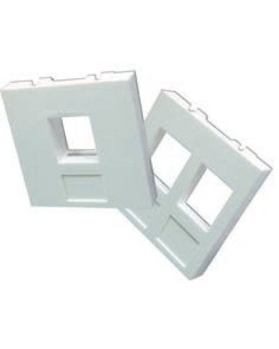 Вставка 45x45 на 2 кейстоуна, со шторками, маркировкой и иконками, белая LANMASTER LAN-SIP-24М-WH в Абакане Аксессуары для кабель-канала Pintop.ru