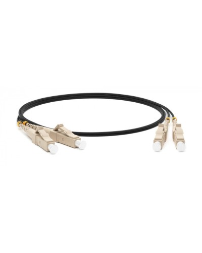 Патч-корд волоконно-оптический (шнур) MM 50/125(OM4), LC-LC, duplex, 10G/40G, LSZH, 10 м Hyperline FC-D3-504-LC/PR-LC/PR-H-10M-LSZH-BK в Абакане Патч-корды оптические Pintop.ru