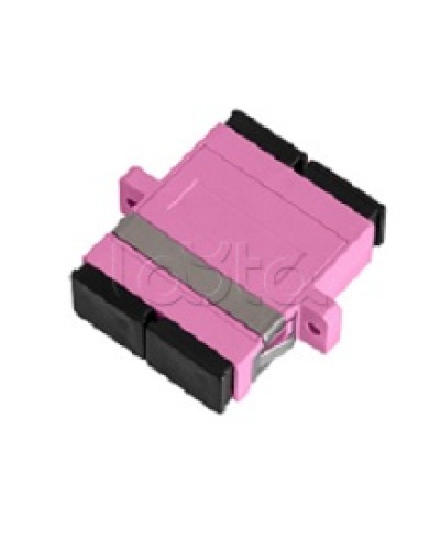 Адаптер NIKOMAX волоконно-оптический, соединительный, многомодовый, стандарта OM4, SC/UPC-SC/UPC, двойной, пластиковый, без шторки, с фланцами, маджента, уп-ка 2шт. NIKOMAX (NMF-OA2M4-FN-SCU-SCU-MG-2) в Абакане Проходные адаптеры и розетки оптические 