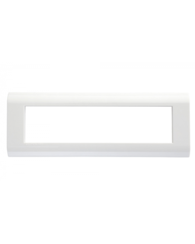 Рамка горизонтальная французский стандарт 8 модулей 45 × 22,5 мм, белый Eurolan (16M-00-28WT) в Абакане Комбинированные настенные розетки Pintop.ru