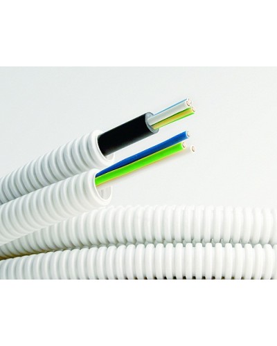 Электротруба ПВХ гибкая гофр. д.16мм, цвет серый, с кабелем ВВГнг(А)-LS 3х1,5мм² РЭК ГОСТ+, 50м DKC 9L91650 в Абакане Труба гофрированная Pintop.ru