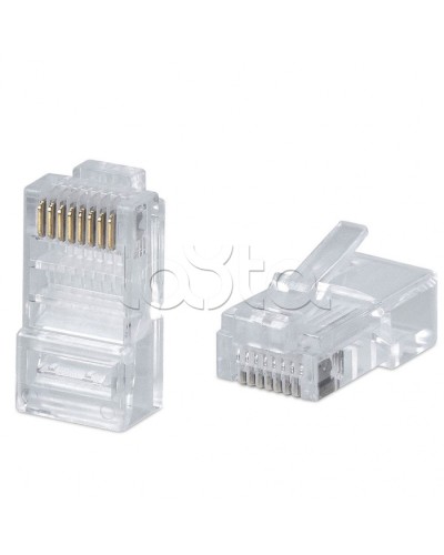 Коннектор RJ-45 под витую пару, категория 5e, универсальный (для одножильного и многожильного кабеля) Cabeus 8P8C в Абакане Коннекторы и разъемы Pintop.ru
