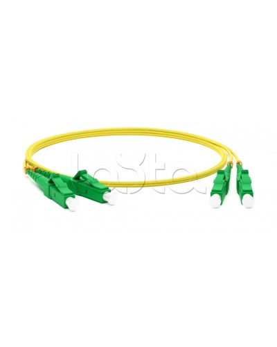 Патч-корд волоконно-оптический одномодовый SM 9/125 (OS2), LC/APC-LC/APC, duplex, LSZH, 1 м Hyperline FC-D2-9-LC/AR-LC/AR-H-1M-LSZH-YL в Абакане Патч-корды оптические Pintop.ru