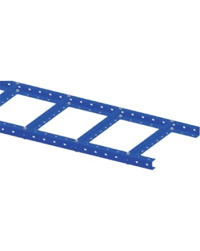 Лоток лестничный, прямая секция шириной 400 мм, сталь, 2.5 метра, серый LANMASTER LAN-LTS400-GY в Абакане Кабельные лотки Pintop.ru