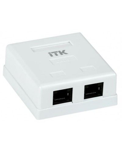 ITK Настенная информационная розетка RJ-45, кат.6, 2-порта (CS2-1C6U-22) в Абакане Коннекторы Pintop.ru