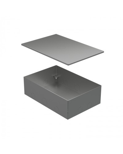 BOX/6-8 Металлическая коробка с крышкой для заливки в пол 249,6х167,6х75мм Экопласт (70161) в Абакане Распределительные коробки Pintop.ru