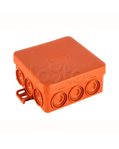 JBL085 Коробка огн. E110, о/п 85х85х38мм, без галогена, 12 вых., IP55, 3P, (0,15-2,5 мм2), цвет оранж. Экопласт (43065HF) в Абакане Распределительные коробки Pintop.ru