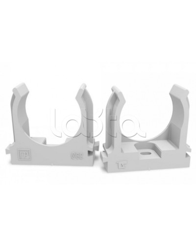 Крепеж-клипса для труб для монтажного пистолета серая в п/э д32 (25шт/500шт уп/кор) Промрукав (PR13.0122) в Абакане Держатели, клипсы, скобы Pintop.ru