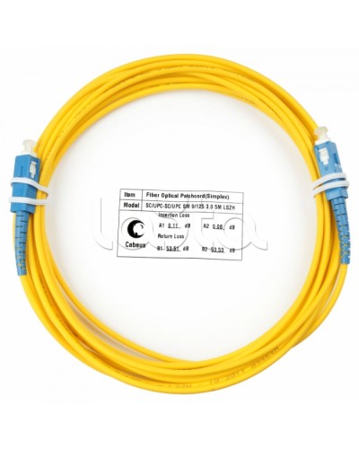 Шнур оптический simplex SC-SC 9/125 SM 5 м LSZH Cabeus FOP(s)-9-SC-SC-5M в Абакане Патч-корды оптические Pintop.ru
