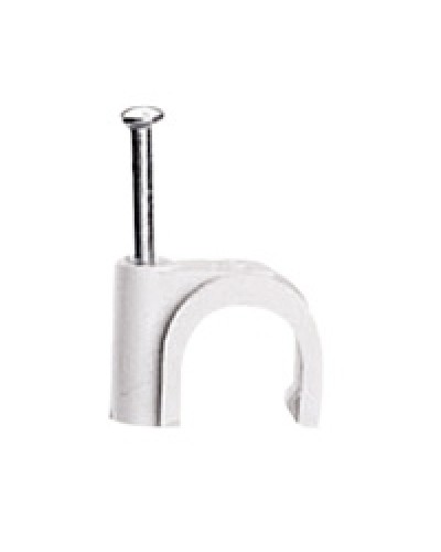 Скоба пластиковая с гвоздем, д.3 - 5 мм (200 шт/уп) в Абакане Крепежные изделия Pintop.ru