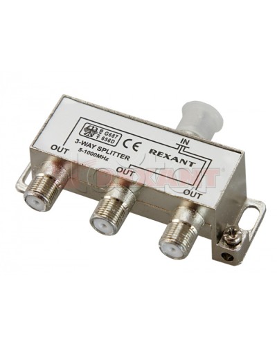 Делитель телевизионный ТВх3 под F разъём 5-1000 МГц (10шт/уп) REXANT 05-6002 в Абакане Системы видеонаблюдения Pintop.ru