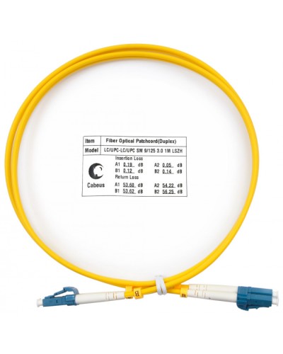 Шнур оптический duplex LC-LC 9/125 SM 1 м LSZH Cabeus FOP(d)-9-LC-LC-1M в Абакане Патч-корды оптические Pintop.ru
