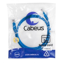 Патч-корд медный U/UTP категория 5е (1м) LSZH (синий) Cabeus (PC-UTP-RJ45-Cat.5e-1m-BL-LSZH)