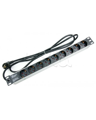 Блок на 9 розеток EU горизонтальный для 19 шкафов Cabeus (PDU-9P-2EU) в Абакане Блоки розеток Pintop.ru