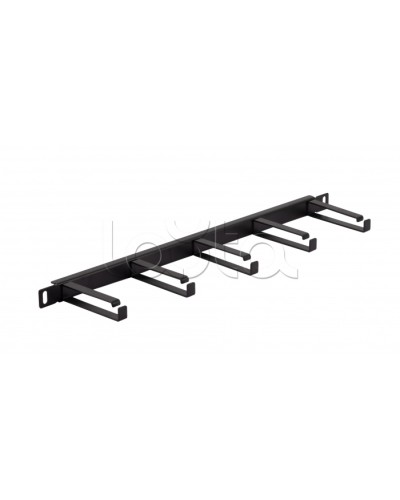 Органайзер горизонтальный 19 0.5U, 5 колец (Черный) Cabeus (JB08-0,5U-BK) в Абакане Кабельные органайзеры Pintop.ru