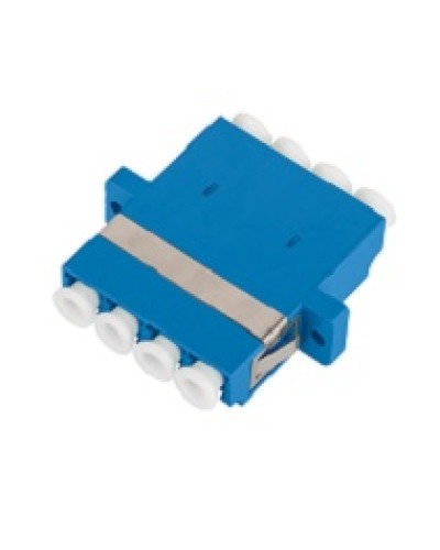 Адаптер NIKOMAX волоконно-оптический, соединительный, одномодовый, стандарта OS2, LC/UPC-LC/UPC, квадро, пластиковый, без шторки, с фланцами, синий, уп-ка 2шт. в Абакане Проходные адаптеры и розетки оптические Pintop.ru